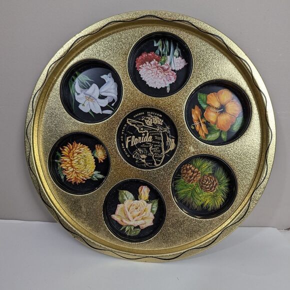 Vintage Florida serving dish, travel souvenir Florida, drink tray - Picture 1 of 6
